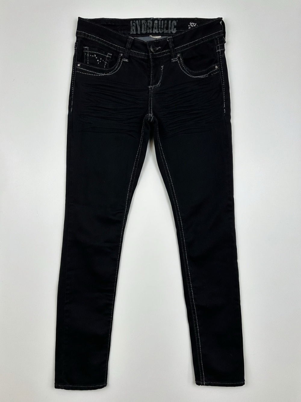 Hydraulic Black Skinny Jeans with Contrast Stitching